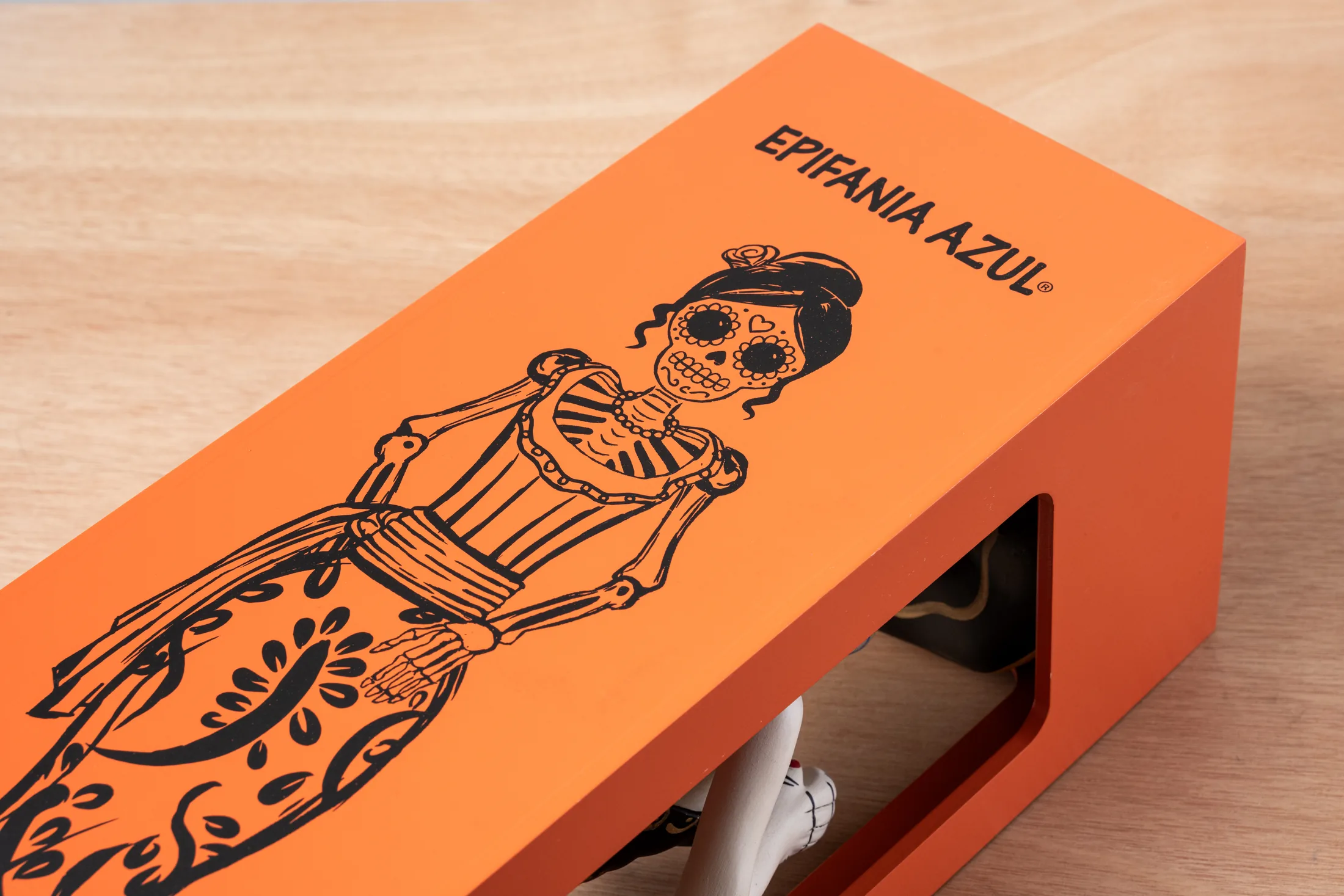 Detalle del estuche de Dos Artes — Epifanía Azul · Catrina